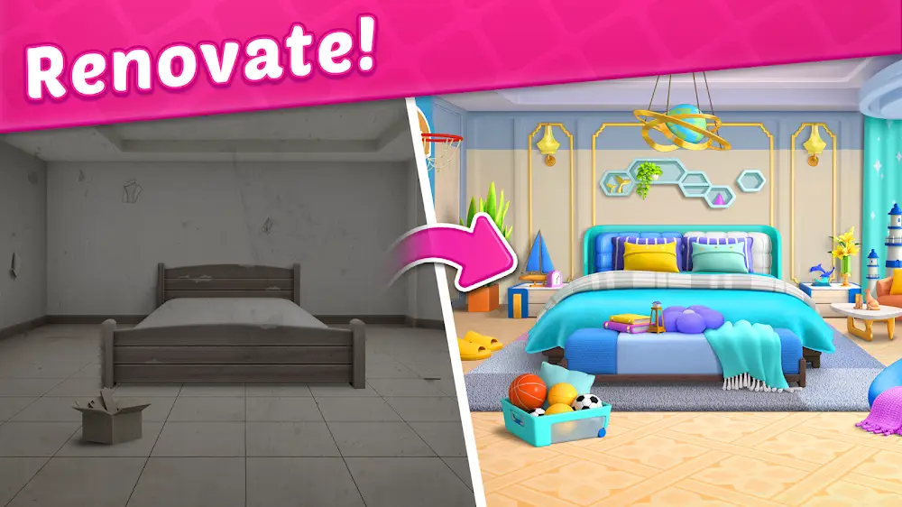 Makeover Master - Home Design: plansza z układaniem trójek